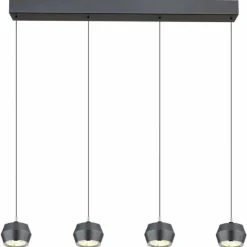 Suspension Globo MARTHY LED Gris, 4 lumières