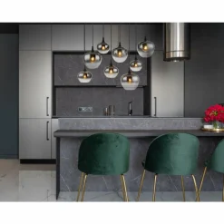 Suspension Globo MAXY Noir, 8 lumières