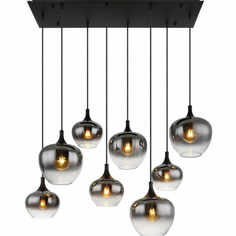 Suspension Globo MAXY Noir, 8 lumières