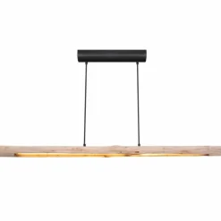 Suspension Globo MELLA LED Bois clair, Noir, 1 lumière