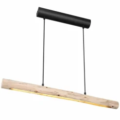 Suspension Globo MELLA LED Bois clair, Noir, 1 lumière