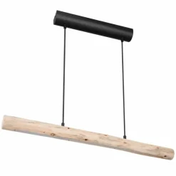 Suspension Globo MELLA LED Bois clair, Noir, 1 lumière