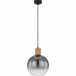 Suspension Globo MOITAS Couleur bois, Noir, 1 lumière