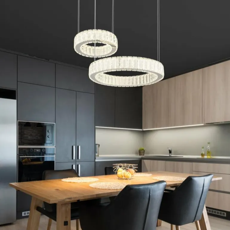 Suspension Globo MUCKY LED Chrome, 1 lumière, Télécommandes