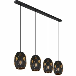 Suspension Globo NARRI Noir, 4 lumières