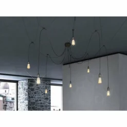 Suspension Globo Noir, 8 lumières