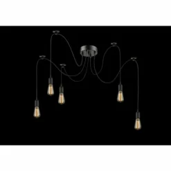 Suspension Globo Noir, 5 lumières