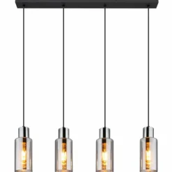 Suspension Globo Noir, 4 lumières