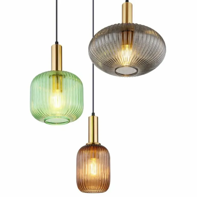 Suspension Globo NORMY Laiton, 3 lumières