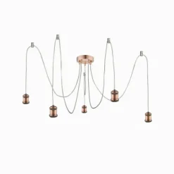 Suspension Globo OLIVER Cuivre, 5 lumières