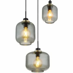 Suspension Globo OTHMAR Bronze, Noir, 3 lumières