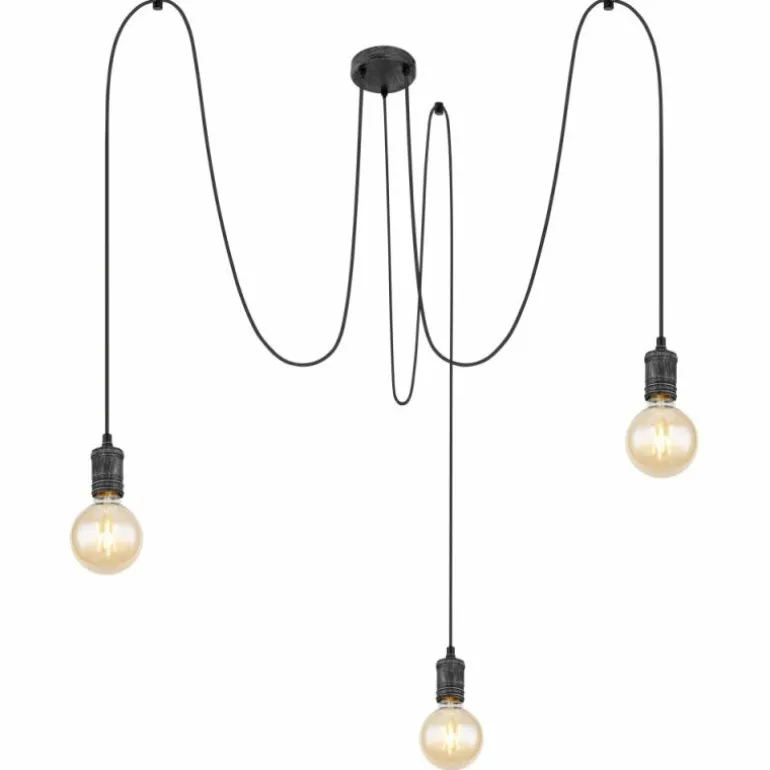 Suspension Globo OTTILIE Brun foncé, Nickel mat, 3 lumières