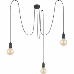 Suspension Globo OTTILIE Brun foncé, Nickel mat, 3 lumières