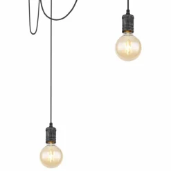 Suspension Globo OTTILIE Brun foncé, Nickel mat, 3 lumières