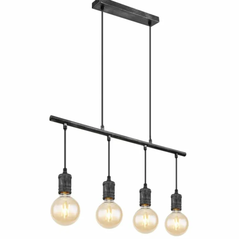 Suspension Globo OTTILIE Brun foncé, Nickel mat, 4 lumières