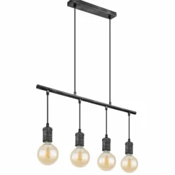 Suspension Globo OTTILIE Brun foncé, Nickel mat, 4 lumières
