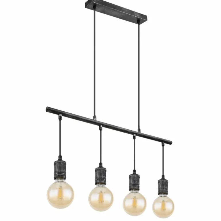 Suspension Globo OTTILIE Brun foncé, Nickel mat, 4 lumières