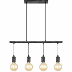 Suspension Globo OTTILIE Brun foncé, Nickel mat, 4 lumières