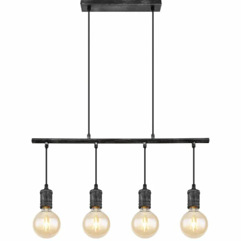 Suspension Globo OTTILIE Brun foncé, Nickel mat, 4 lumières