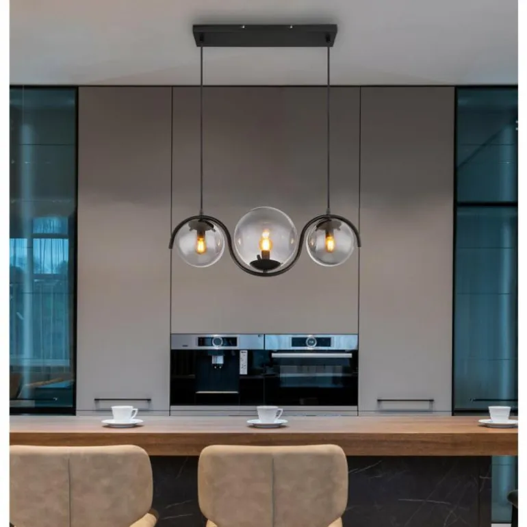 Suspension Globo PORRY Noir, 3 lumières