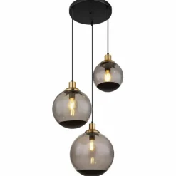 Suspension Globo POTTER Laiton, Noir, 3 lumières