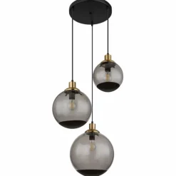 Suspension Globo POTTER Laiton, Noir, 3 lumières