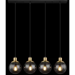 Suspension Globo POTTER Laiton, Noir, 4 lumières