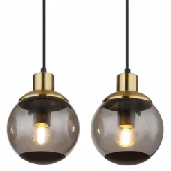 Suspension Globo POTTER Laiton, Noir, 4 lumières