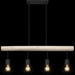 Suspension Globo PRISKA Écru, Noir, 4 lumières