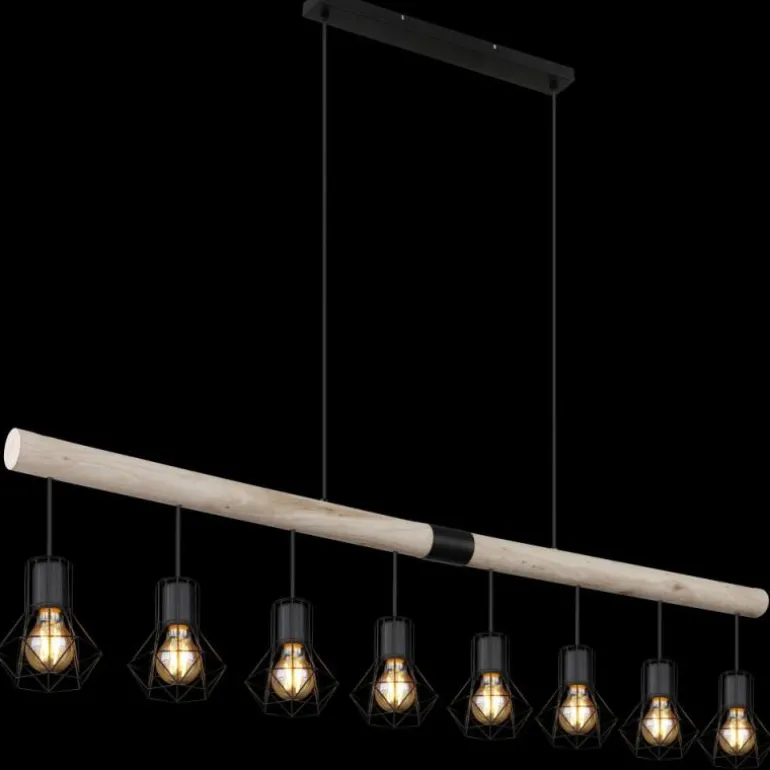 Suspension Globo PRISKA Écru, Noir, 8 lumières