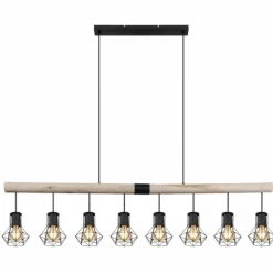 Suspension Globo PRISKA Écru, Noir, 8 lumières