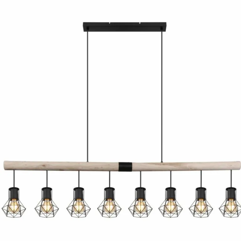 Suspension Globo PRISKA Écru, Noir, 8 lumières