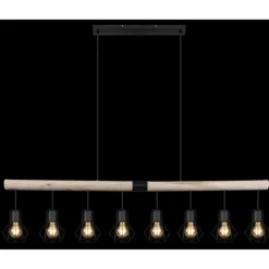 Suspension Globo PRISKA Écru, Noir, 8 lumières