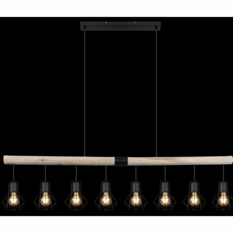 Suspension Globo PRISKA Écru, Noir, 8 lumières