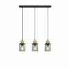 Suspension Globo REID Brun, Noir, 3 lumières