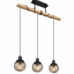 Suspension Globo RICHARD Écru, Noir, 3 lumières