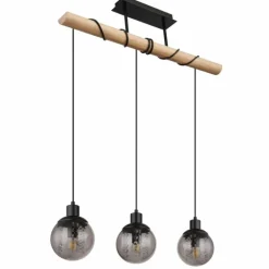 Suspension Globo RICHARD Écru, Noir, 3 lumières