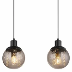 Suspension Globo RICHARD Écru, Noir, 3 lumières