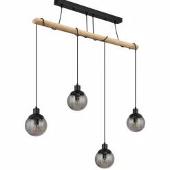 Suspension Globo RICHARD Écru, Noir, 4 lumières