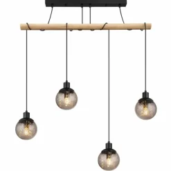 Suspension Globo RICHARD Écru, Noir, 4 lumières