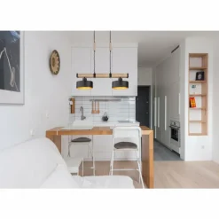 Suspension Globo RIELLY Couleur bois, Noir, 2 lumières