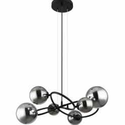 Suspension Globo RIHA LED Noir, 6 lumières