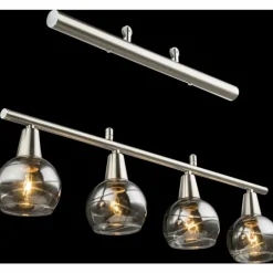 Suspension Globo ROMAN LED Nickel mat, 4 lumières