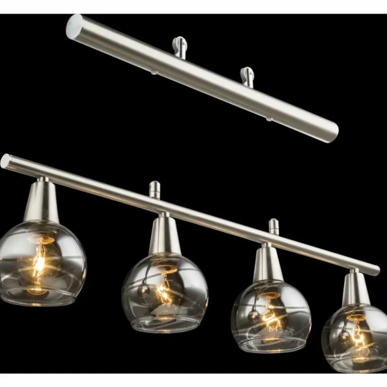 Suspension Globo ROMAN LED Nickel mat, 4 lumières