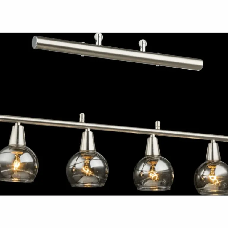 Suspension Globo ROMAN LED Nickel mat, 4 lumières