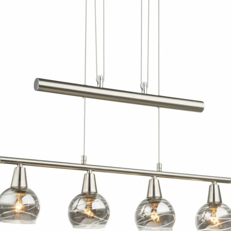 Suspension Globo ROMAN LED Nickel mat, 4 lumières