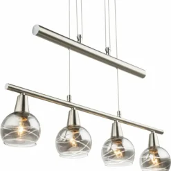 Suspension Globo ROMAN LED Nickel mat, 4 lumières