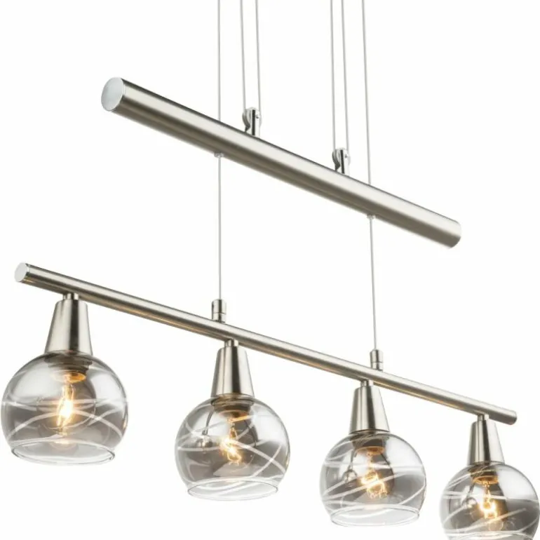 Suspension Globo ROMAN LED Nickel mat, 4 lumières