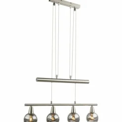 Suspension Globo ROMAN LED Nickel mat, 4 lumières