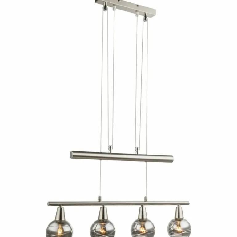 Suspension Globo ROMAN LED Nickel mat, 4 lumières